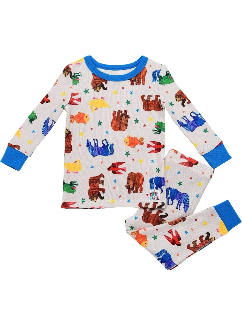 World of Eric Carle 4T Brown Bear Book Animal Print Snug Fit Pajama Set Kids PJs